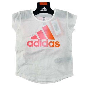 Adidas | Girl's Shirt & Short Set | 2 Pieces | White & Pink | Various Sizes